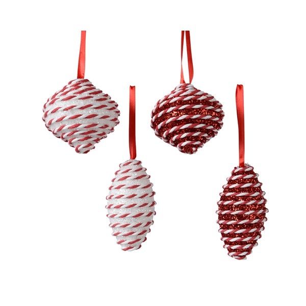 8cm Onion Striped Foam Bauble with Hanger