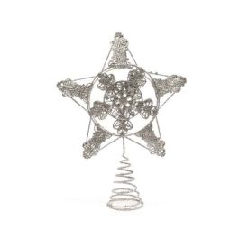 Silver Iron Tree Topper Star